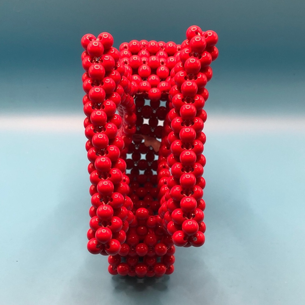 Red Beaded Handbag - Picture 4 of 7